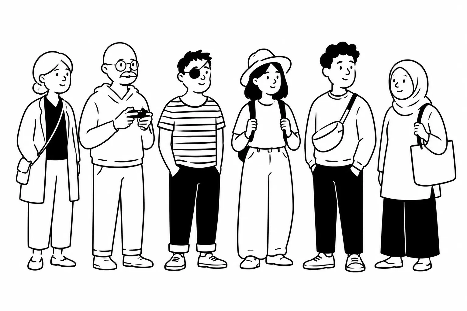 A diverse group of travellers